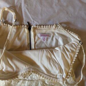 Xhilaration Cream Lace Camisole with Adjustable Straps